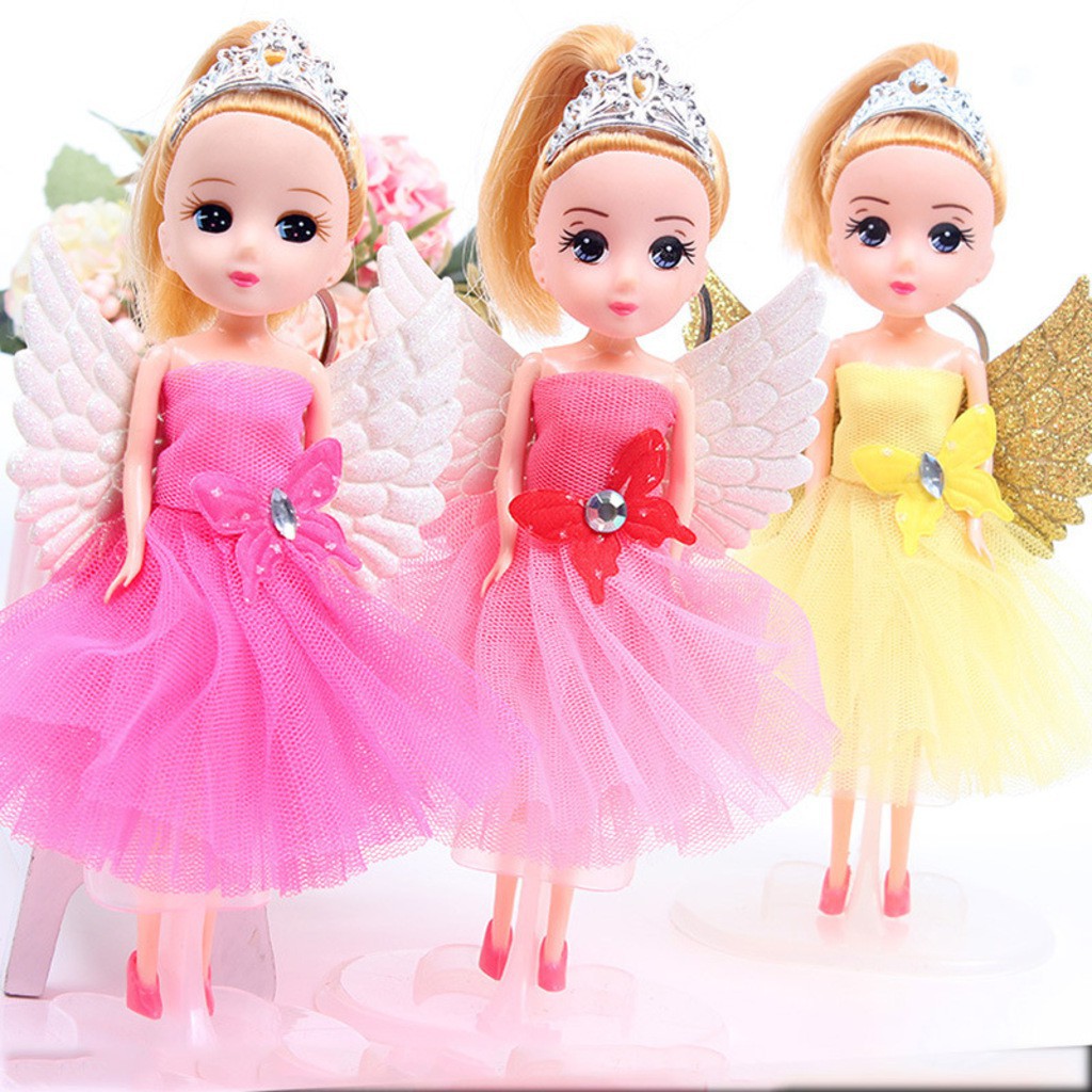 Búp bê trang trí bánh kem  chipi thiên thần váy dài 18cm màu ngẫu nhiên - Mẫu mới 2021