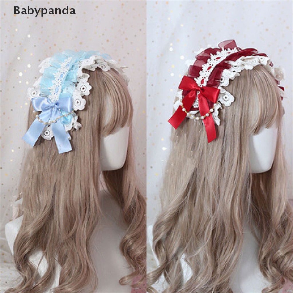 Băng Đô Ren Đính Nơ Phong Cách lolita Nhật Bản Ngọt Ngào kc * Đang Giảm Giá