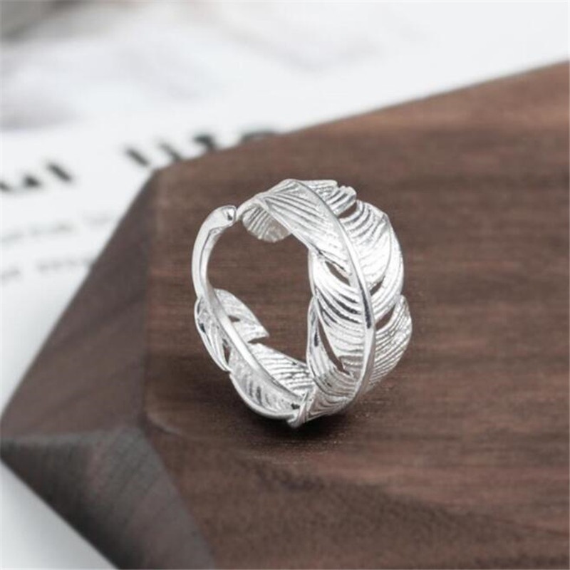 Nhẫn Mạ Bạc 925 Hình Lông Vũ Thời Trang R202