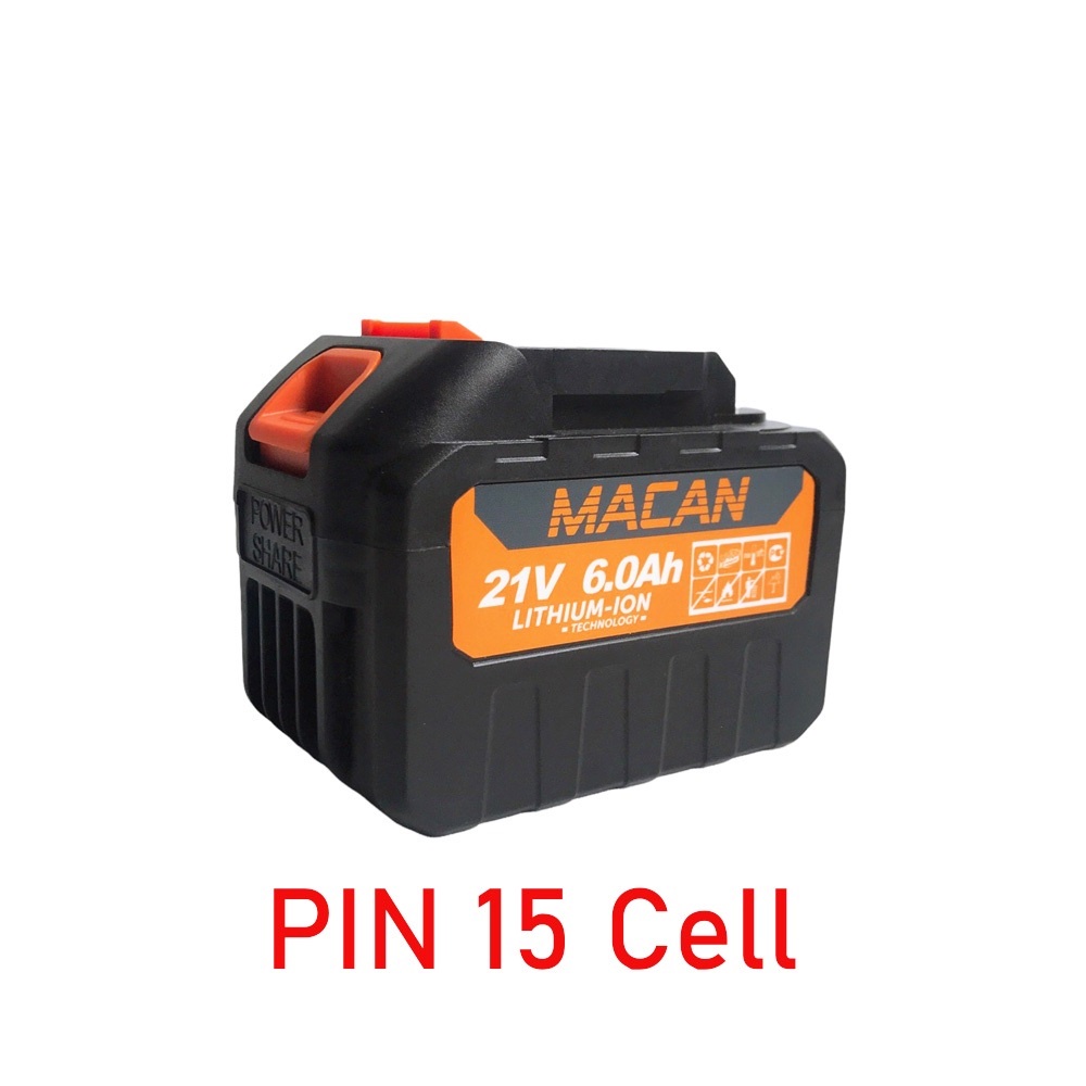 Pin MACAN 15 Cell 21V dung lượng cao chân pin phổ thông.