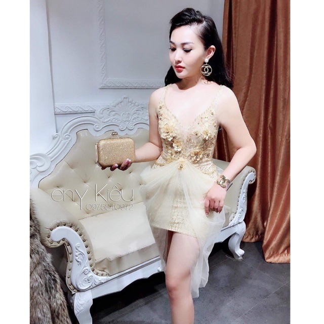 Đầm body kim sa nhúng lưới