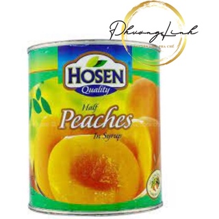 Đào ngâm nước đường hiệu hosen trọng lượng lon 825g hàng chín hãng 100%