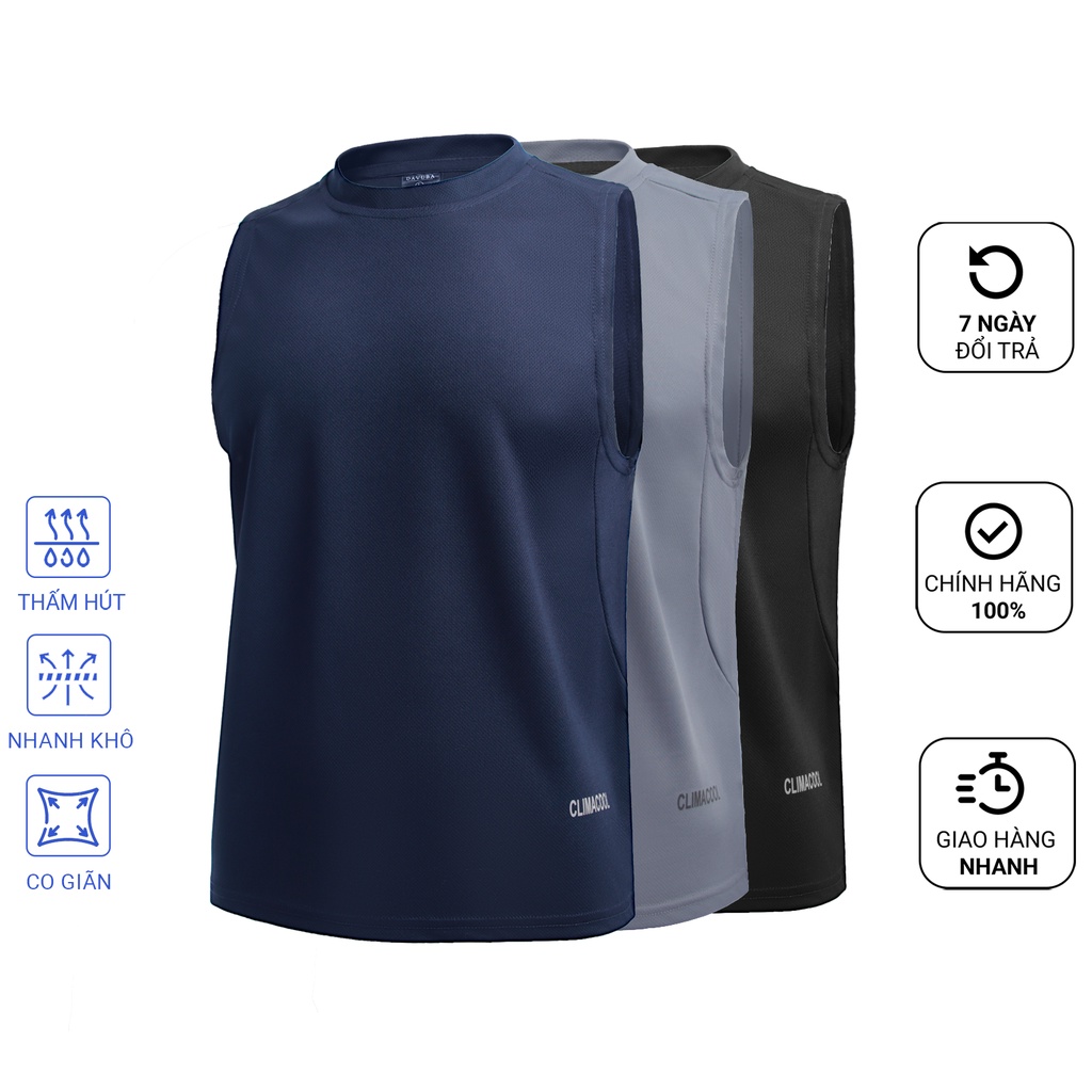 Áo ba lỗ nam Cool-Max vải lỗ kim thoáng khí,nhẹ, co giãn đa chiều
