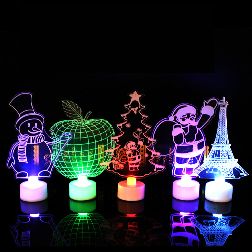❤LANSEL❤ Cute Night Light Children Led Light Santa Claus Lamp Festival Christmas Tree Hallway Acrylic Decoration Bedroom Decoration