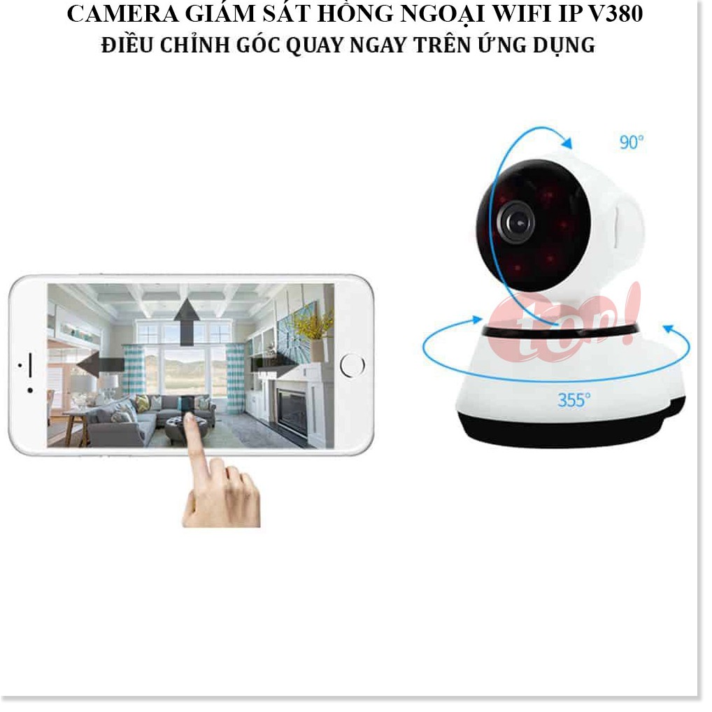 Camera An Ninh Gia Đình V380 ✔Chính Hãng✔️ Kết nối không dây qua điện thoại, Đàm thoại 2 chiều, Xoay 360.