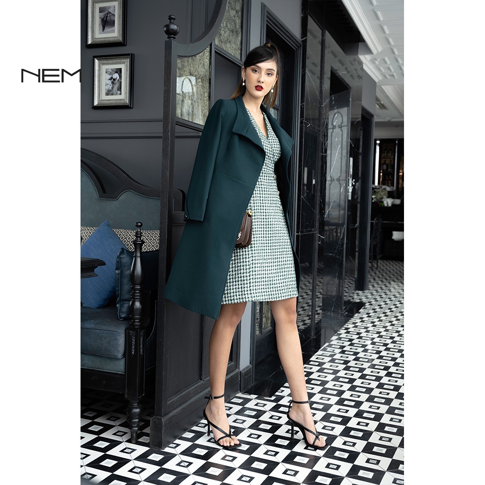 Áo măng tô nữ thiết kế NEM Fashion AK28792 màu xanh đậm - mã xanh