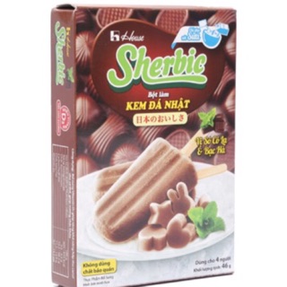 Bột làm kem đá Sherbic vị Dâu/ dưa lưới/ socola và bạc hà hộp 46g