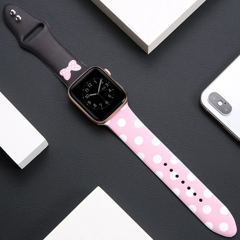 DISNEY Dây Đồng Hồ Thông Minh Apple Watch Series 6 5 4 3 2 1 Iwatch Strap 44mm 40mm 38mm 42mm T500 W26 U78Plus Ft50 F10 F18 F20