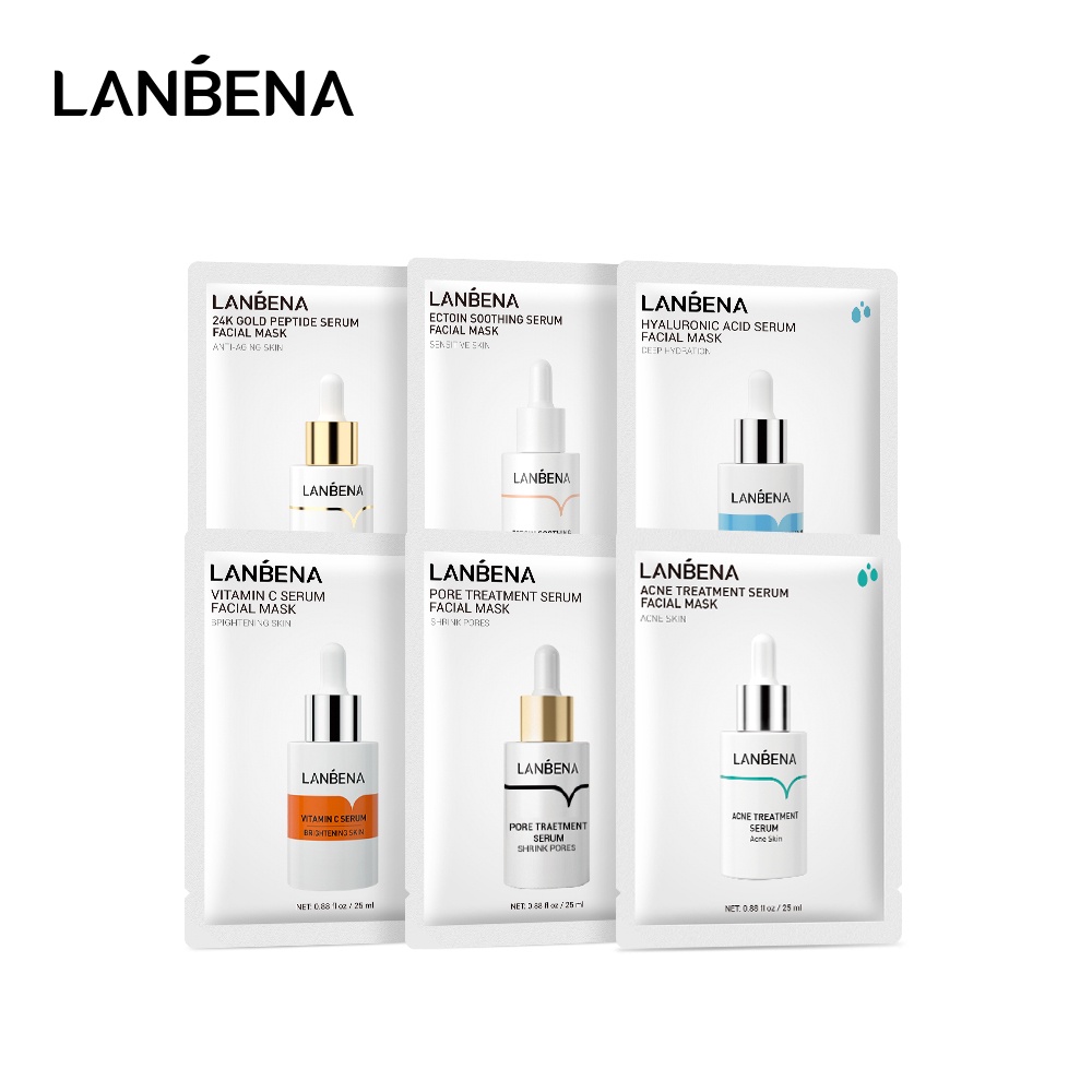 【5PCS】Set 5 mặt nạ Lanbena chống nhăn dưỡng ẩm da mặt 25ml