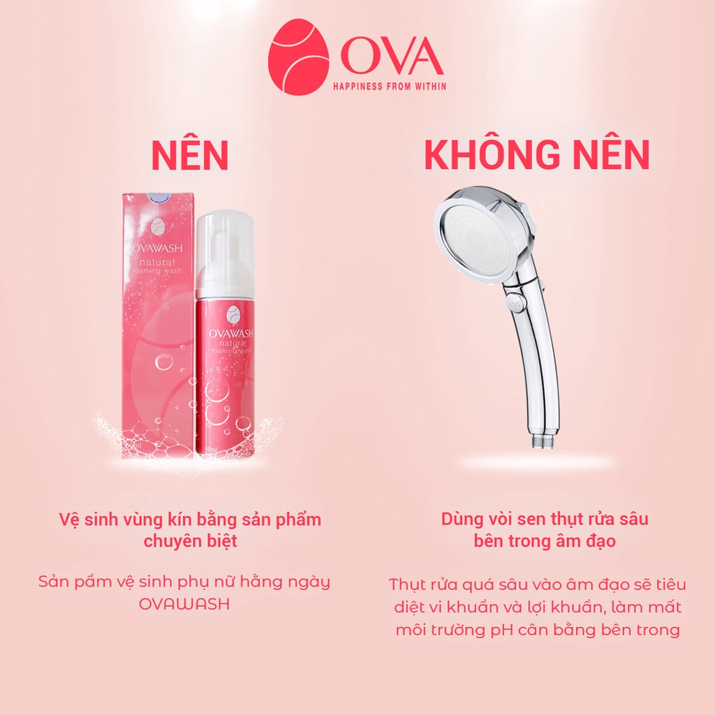 Combo Kem tẩy lông vùng kín OvaMin 100ml và Dung dịch vệ sinh phụ nữ tạo bọt Ovawash 60ml