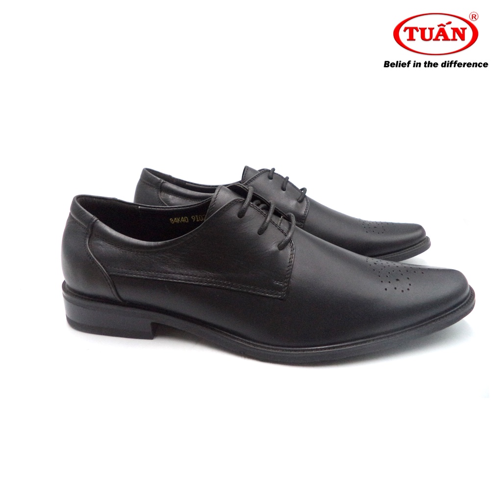 Giày nam da bò tự nhiên giày tây công sở buộc dây thương hiệu Tuấn GXHU-84K