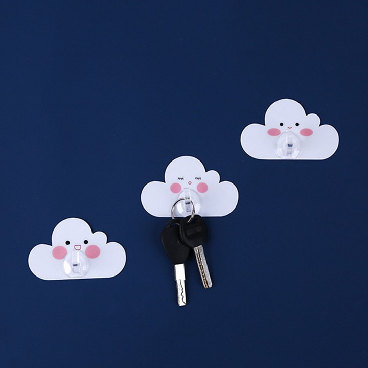 HCM - Combo 4 miếng dán tường treo đồ hình mây kute dễ thương cho nhà thêm xinh