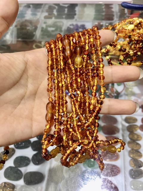 Vòng Hổ Phách amber chuẩn tự nhiên vòng cổ, vòng tay, cả bộ