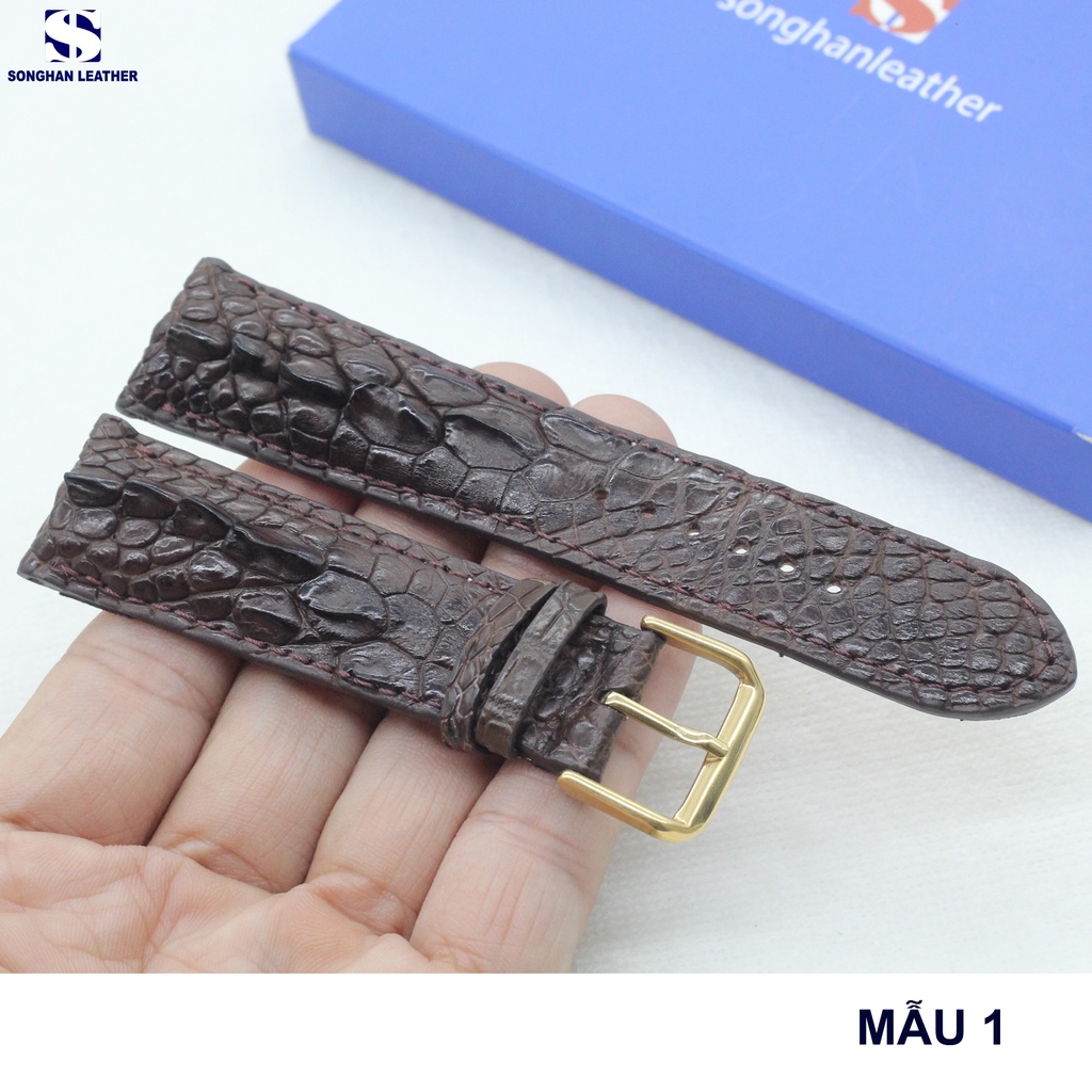 Dây Đồng Hồ Size 22mm,20mm, Dây Da Đồng Hồ Gai Chân Cá Sấu Gắn Chốt Thông Minh+Khóa Kim ,BẢO HÀNH 6 THÁNG