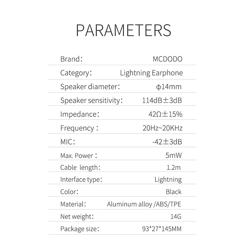 Tai nghe Mcdodo hỗ trợ âm bass có đầu cắm Lightning cho iPhone7 8 x xs max 12