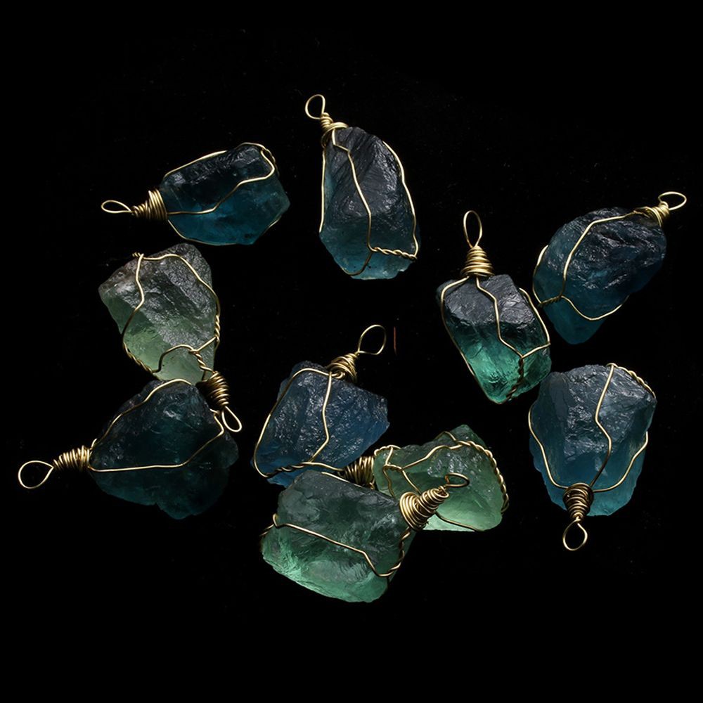 Mặt Dây Chuyền Đá Fluorite Xanh Dương 2.5-3cm