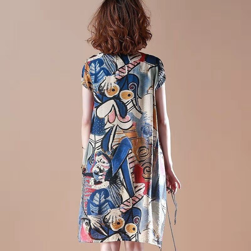 (PE002) VÁY CHỮ A HỌA TIẾT NGHỆ THUẬT | BigBuy360 - bigbuy360.vn