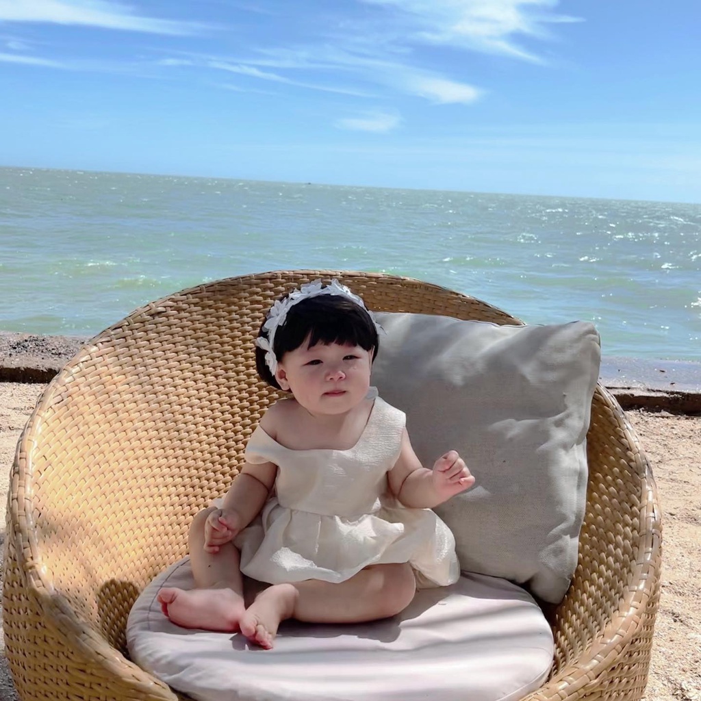 Váy ao đi biển cho bé hở lưng nơ