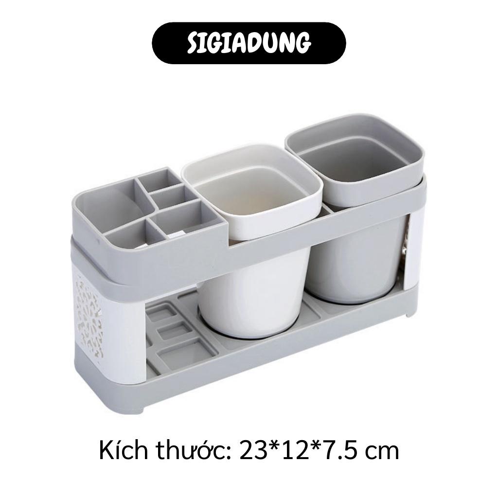 GIÁ SỈ  Kệ nhà tắm - Kệ đựng bàn chải đánh răng kèm 2 ly súc miệng cho vợ chồng 9371