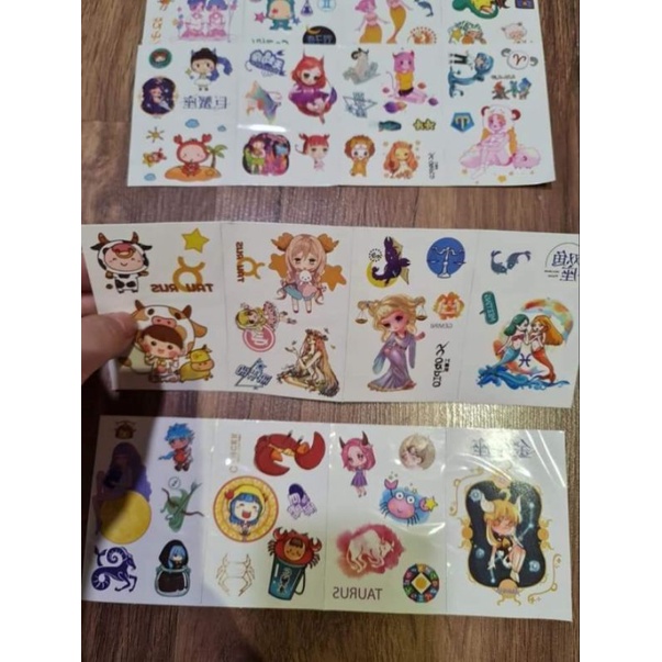 Hình xăm dán 12 cung hoàng đạo có màu-tatoo sticker- mẫu ngẫu nhiên