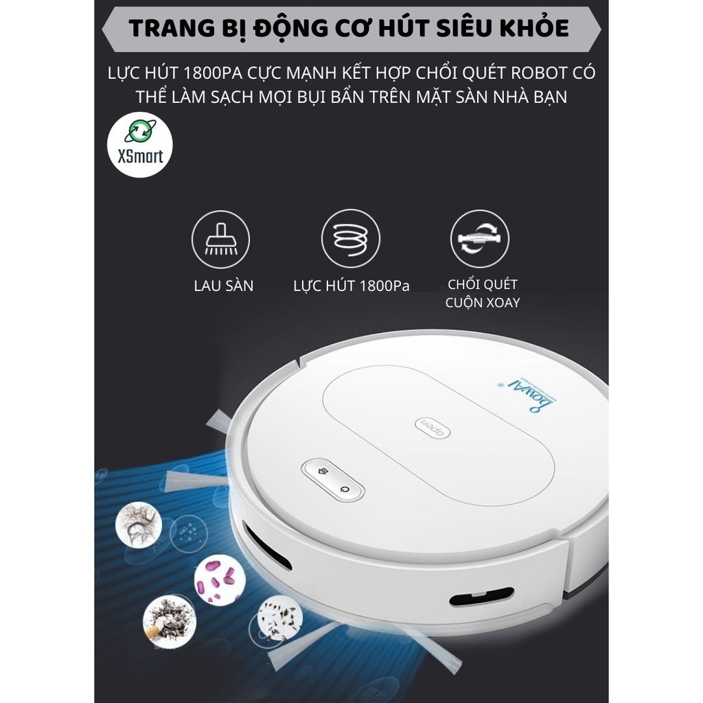 ROBOT Hút Bụi Lau Nhà Tự Động Siêu Thông Minh Bowai OB11 Premium Có App, Tự Động Sạc Pin Làm Sạch Bụi Bẩn Lông Tóc