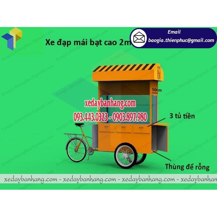 Xe đạp bán bánh mì lưu động thương hiệu Bánh Mì Phố - xedaybanhang.com - ĐT:0903897980