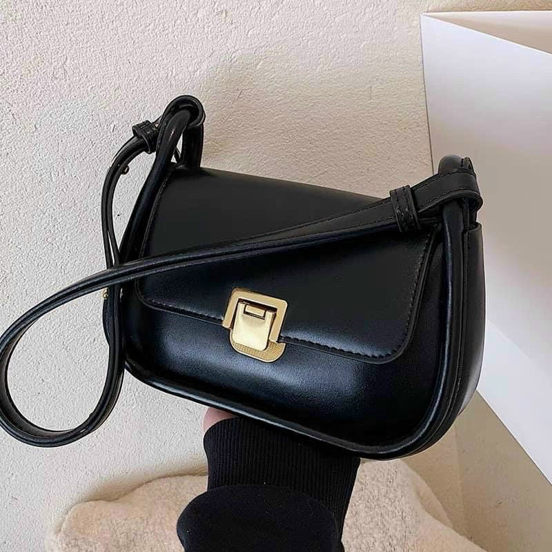 Túi xách nữ đeo chéo, đeo vai khoá gập chất liệu da mềm mịn (kèm ảnh thật shop chụp)