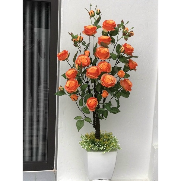 Cây hồng tứ quý Cây hoa giả trang trí nhà cửa ,sự kiện trang trí,phòng khách và khách sạn
