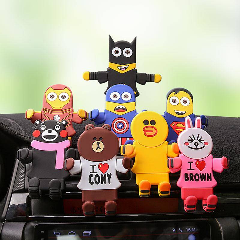 Automobile Phone Holder Air Outlet Snap-on Vehicular Use Mobile Phone Holder Cartoon Cute Support Frame for Navigation Car car accessories LvnA