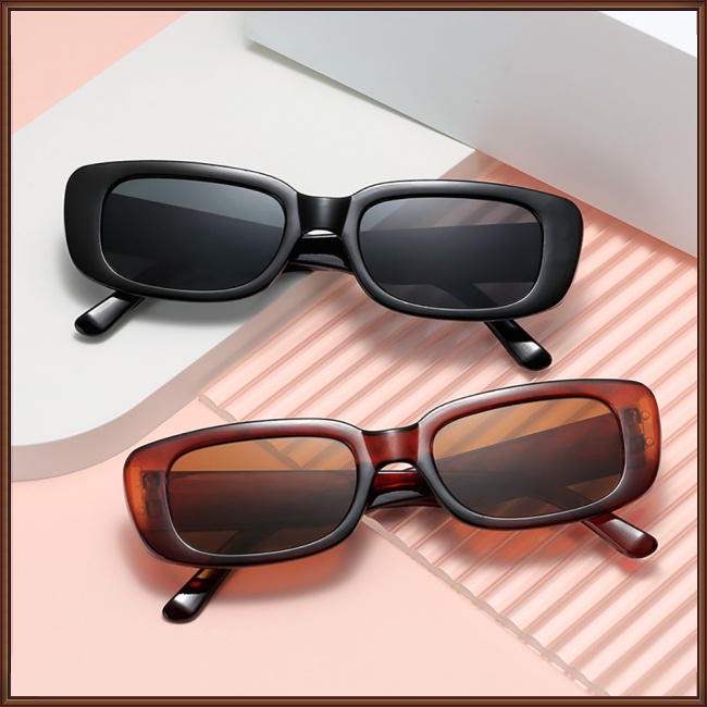 Kính Mát Gọng Vuông Nhỏ Chống Tia Uv Thời Trang Cho Nam Nữ