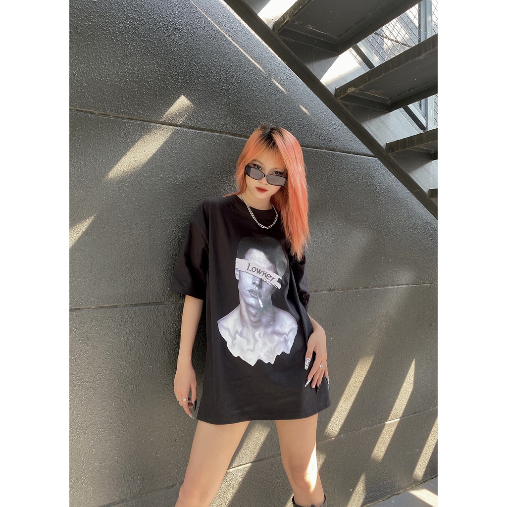 Áo thun Unisex Lowkey Smoking Tee 100%Cotton WHITE/BLACK - LOWKEYBOIZ Brand Chính Hãng L006T