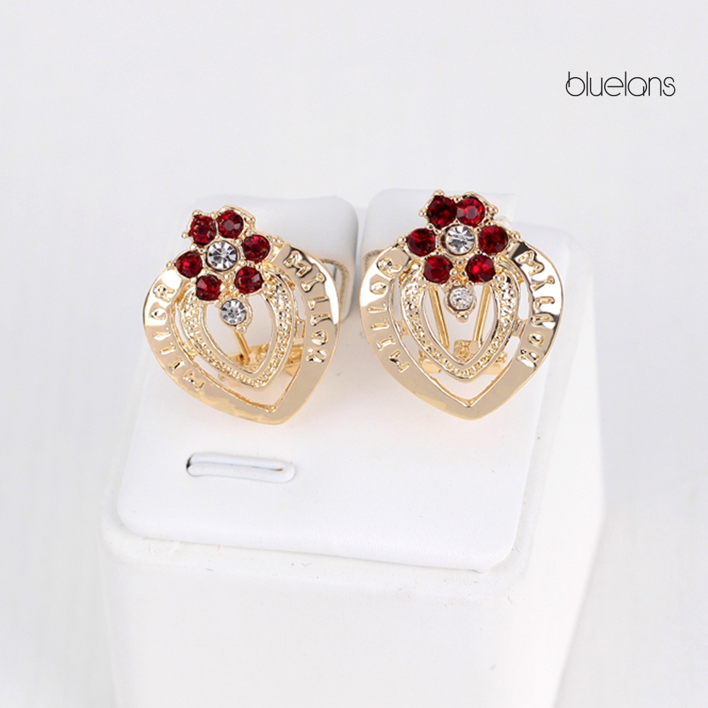 Bộ Trang Sức Hình Hoa Đính Đá Nhân Tạo Thời Trang Dành Cho Nữ