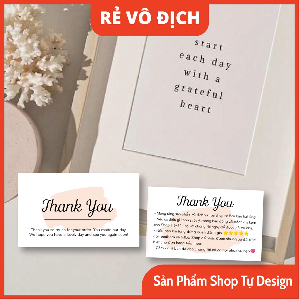 Card thank you name card thiệp cảm ơn khách hàng rẻ đẹp