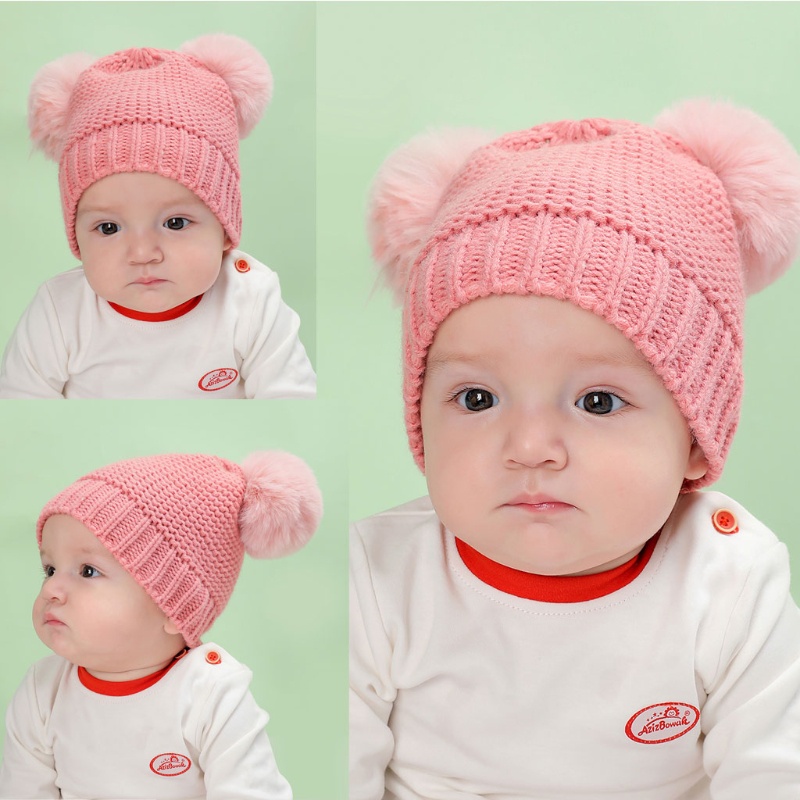 Mũ beanie dệt kim giữ ấm thời trang thu đông cho bé