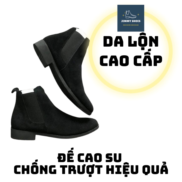 Giày thời trang nam phong cách Chelsea Boots chất liệu da lộn màu đen | BigBuy360 - bigbuy360.vn