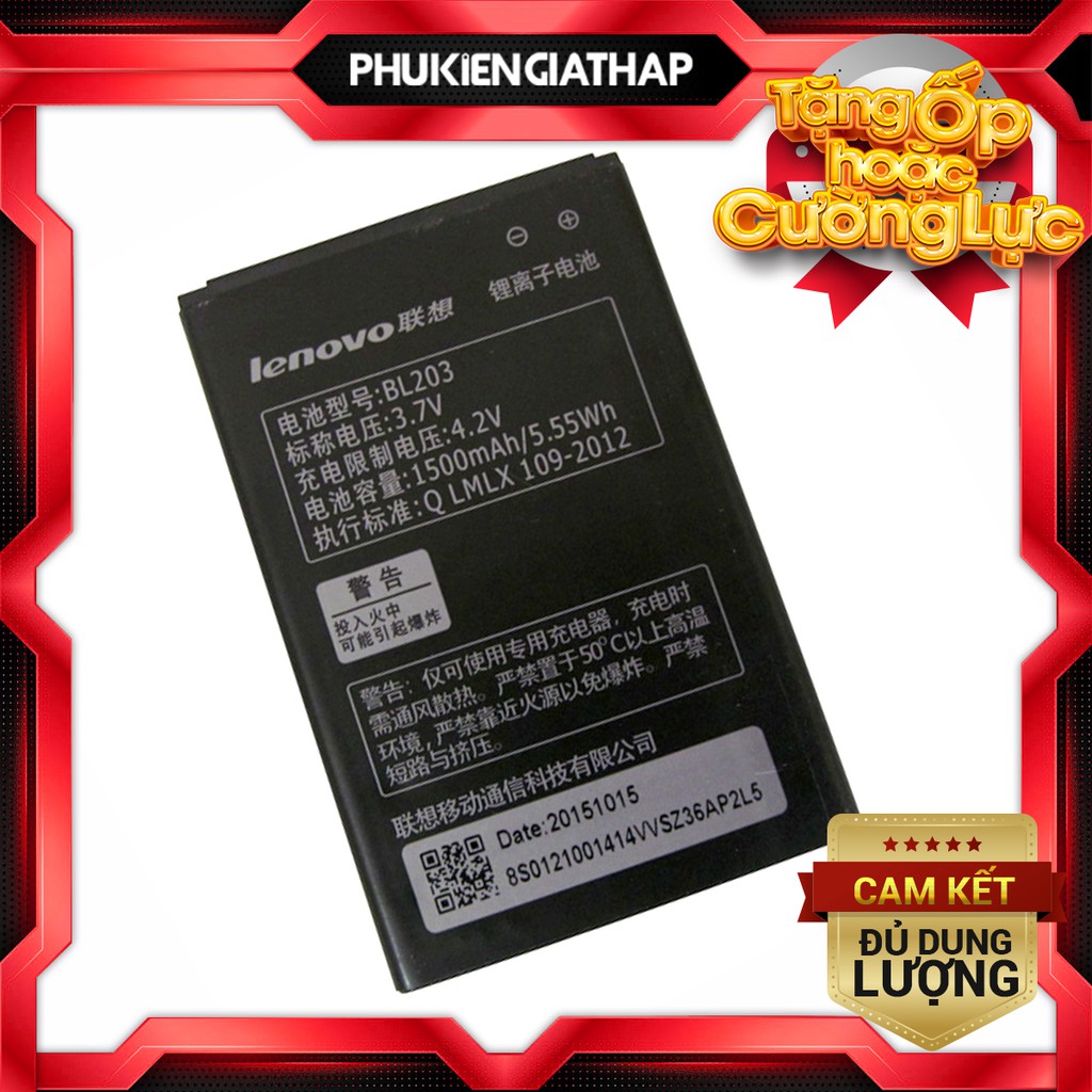 [Mã ELFLASH5 giảm 20K đơn 50K] Pin Lenovo BL203 - 1500mAh (A369/A308/A318/A278/A66/A365)