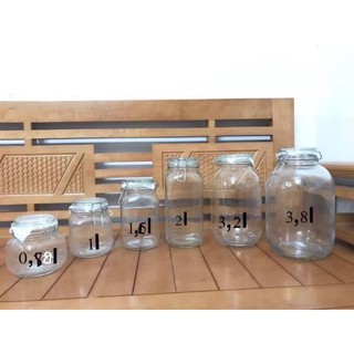 Lọ thuỷ tinh nắp cài sắt 7 cỡ.