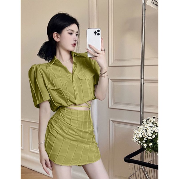 Order 2 tuần set váy sơmi