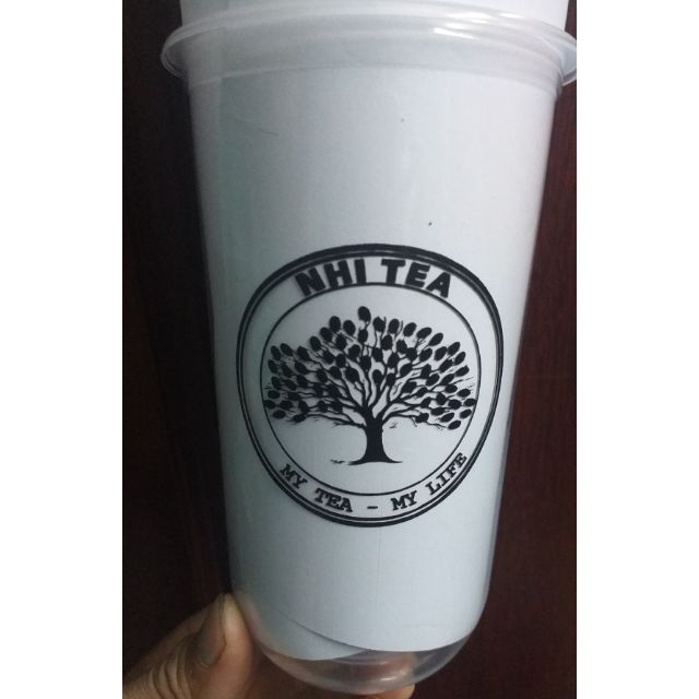 Ly bầu PP trà sữa 700ml in theo yêu cầu