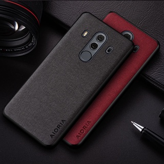 Ốp lưng AIORIA Huawei Mate 10 Pro Vỏ mate 10 lite Màu trơn Nhẹ Vỏ điện thoại bằng da dệt