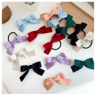 Cột tóc nơ satin mini tiểu thư - Dây buộc tóc nơ