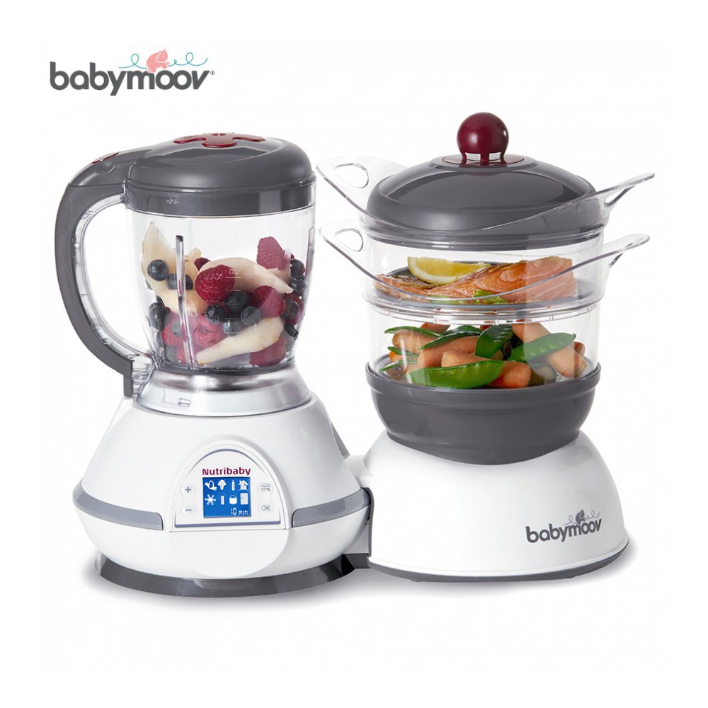 Máy xay hấp đa năng Nutribaby 5in1 Babymoov màu cherry BM14188