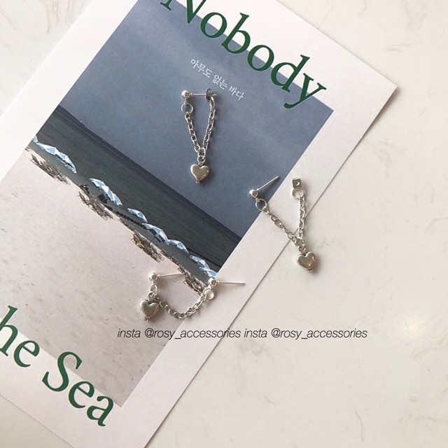 ROSY - KHUYÊN TAI VÀNH XÍCH TRÁI TIM MINI ĐỦ MẪU