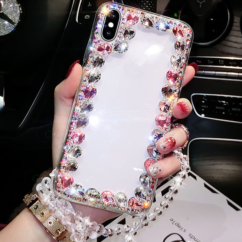 Vỏ bọc cho iphone 15 14 pro max 7 8 plus vỏ shinny crystal rhinestone clear protection vỏ điện thoại