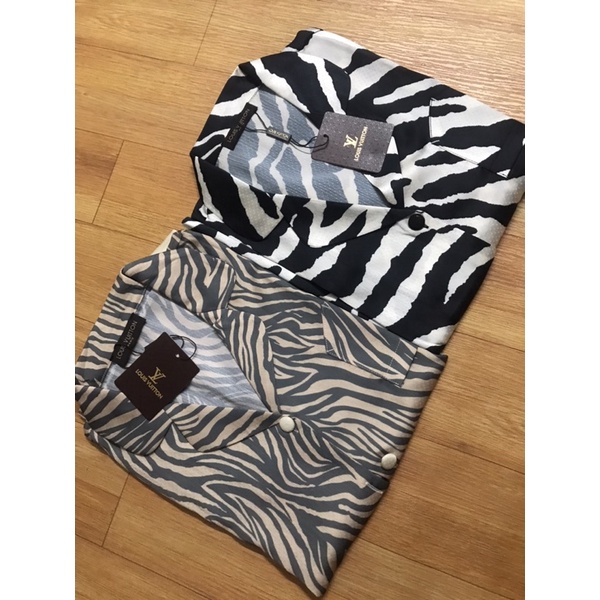 Pijama dài dài studio xọc đen nữ