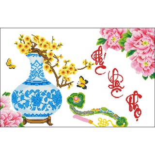 Tranh thêu chữ thập phúc lộc thọ 11