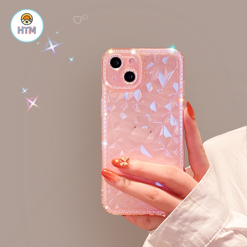 Ốp Điện Thoại TPU Silicon Mềm Trong Suốt Chống Sốc Họa Tiết Hình Thoi Cho iPhone 13 12 Pro Max 11 Pro XS Max X XR 7 8 Plus