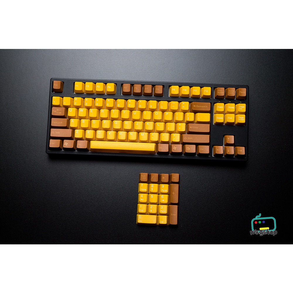 Bộ keycap nâu vàng OEM doubleshot nút bàn phím cơ