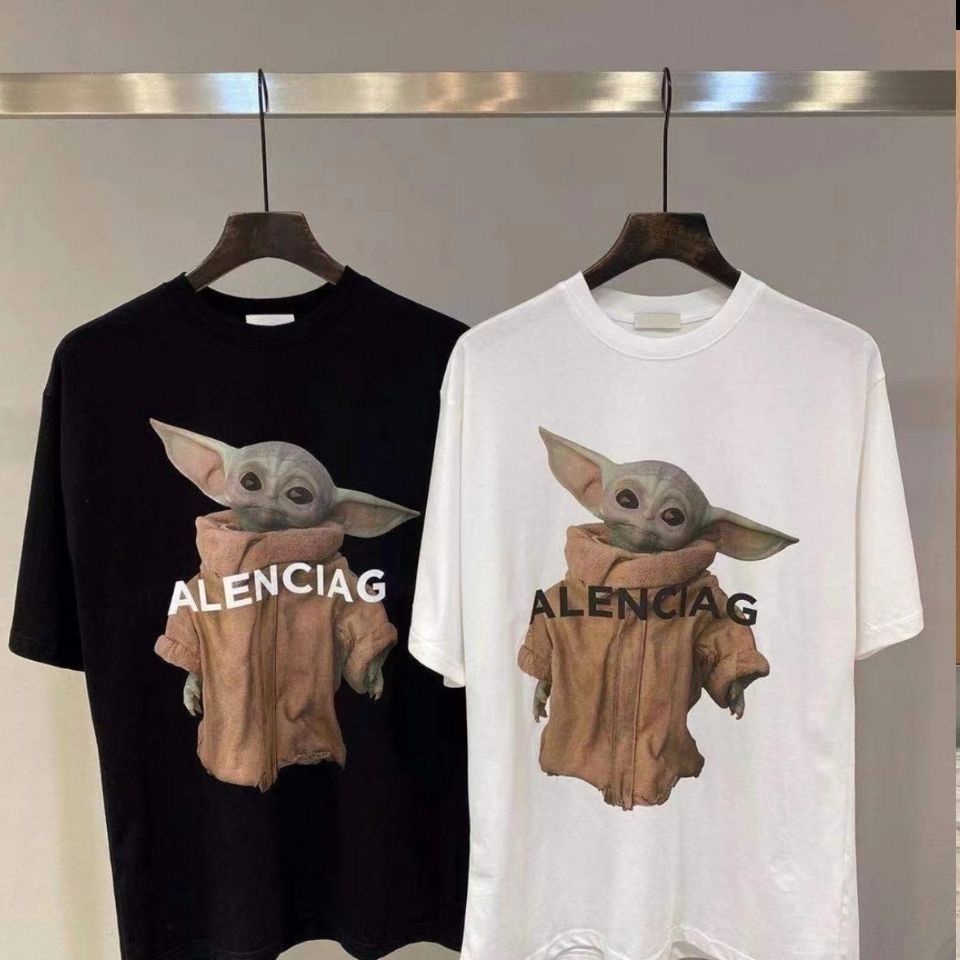 Áo Thun Balenciaga Tay Ngắn Dáng Rộng Vải Cotton Thời Trang Cao Cấp Dành Cho Cặp Đôi