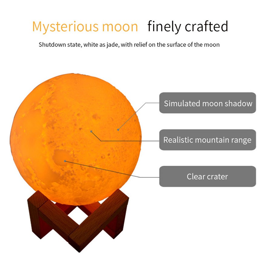 Máy xông tinh dầu hình mặt trăng 3D 880ml Đèn ngủ Mặt Trăng | BigBuy360 - bigbuy360.vn